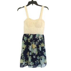 Blue & Green Floral Hawaiian Dress Size Small